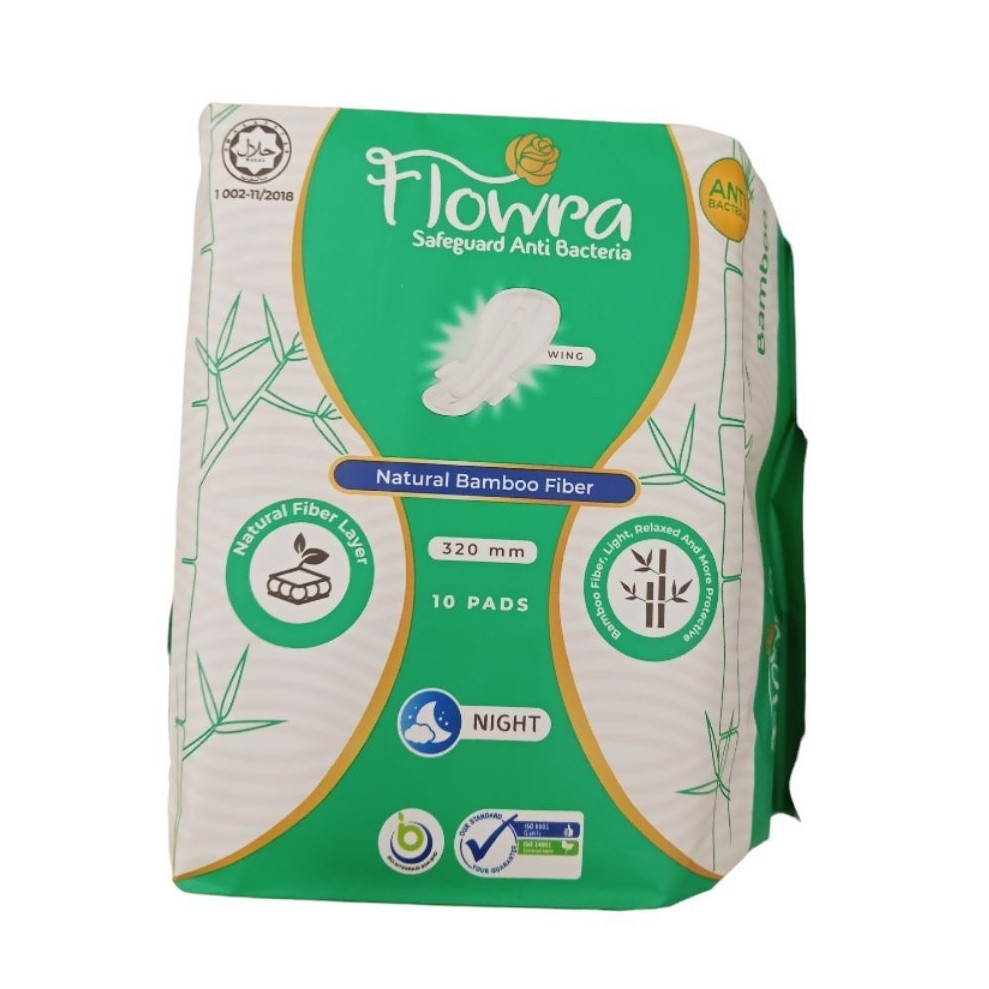 FLOWRA Pembalut Serat Bambu Safeguard Day 320mm - Anti Bakteri & Iritasi