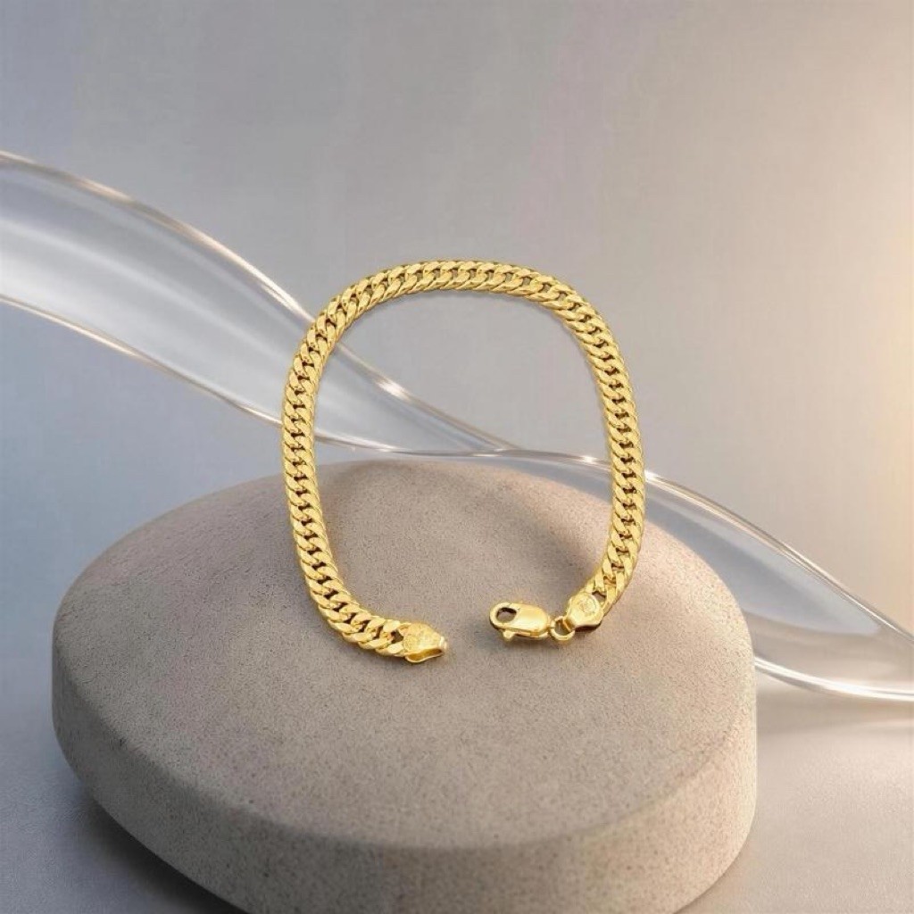 gelang rantai wanita model elegan emas kadar 375 8k UBS