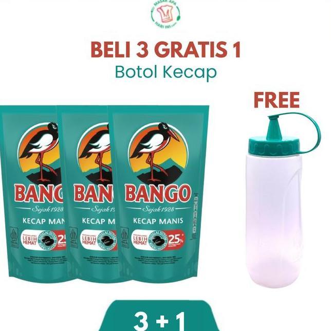 Free Botol Kecap Bango Kecap Manis 950G Isi 3