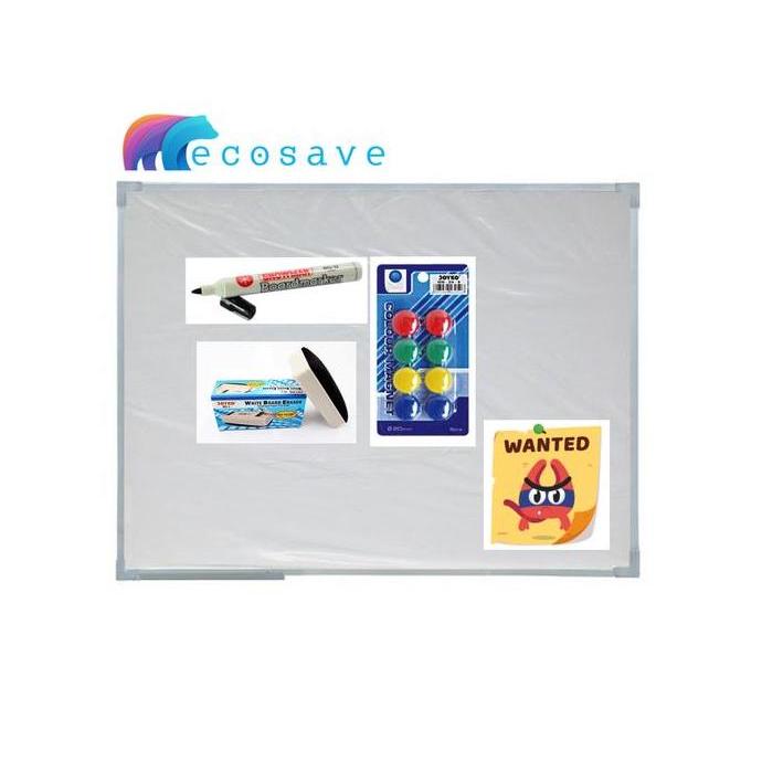 Threebook- Papan Tulis / White Board Magnet ( Papan Tulis Gantung Tempel White Board Magnetik Ecosav