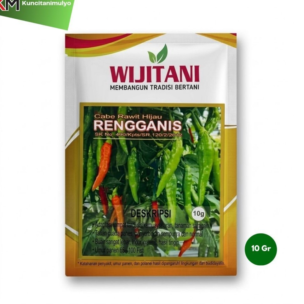 Benih Cabai Rawit Hijau RENGGANIS Cabai Rawit Hijau Tiype Merunduk (10 Gram)