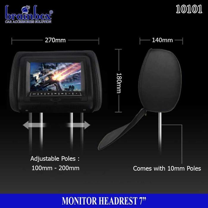 HEADREST MONITOR 7 INCH USB MP5 PLAYER TV SANDARAN KEPALA MOBIL ORIGINAL DAN TERPERCAYA