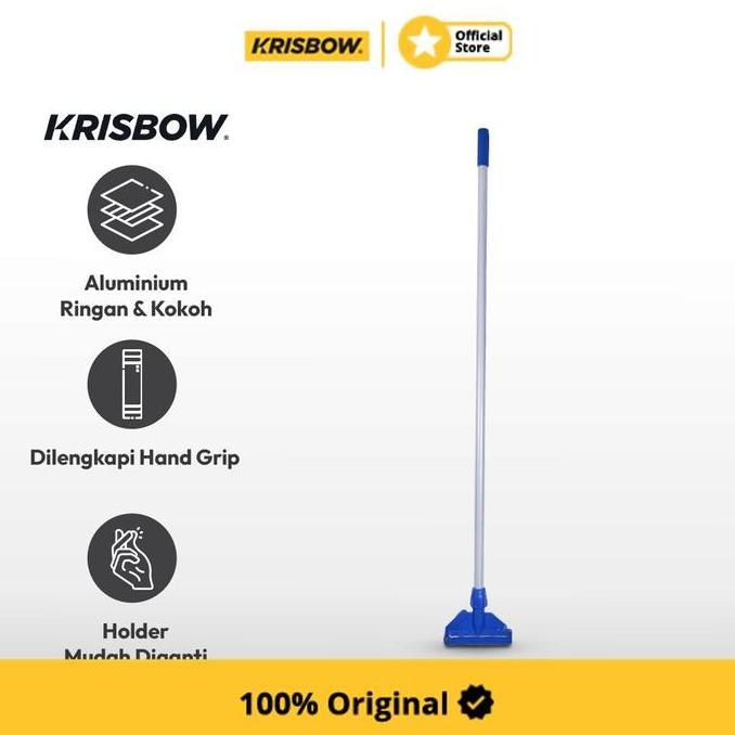 Krisbow Gagang Pel Aluminium Tongkat Mop Stik Pembersih Handle Pel Batang Mop