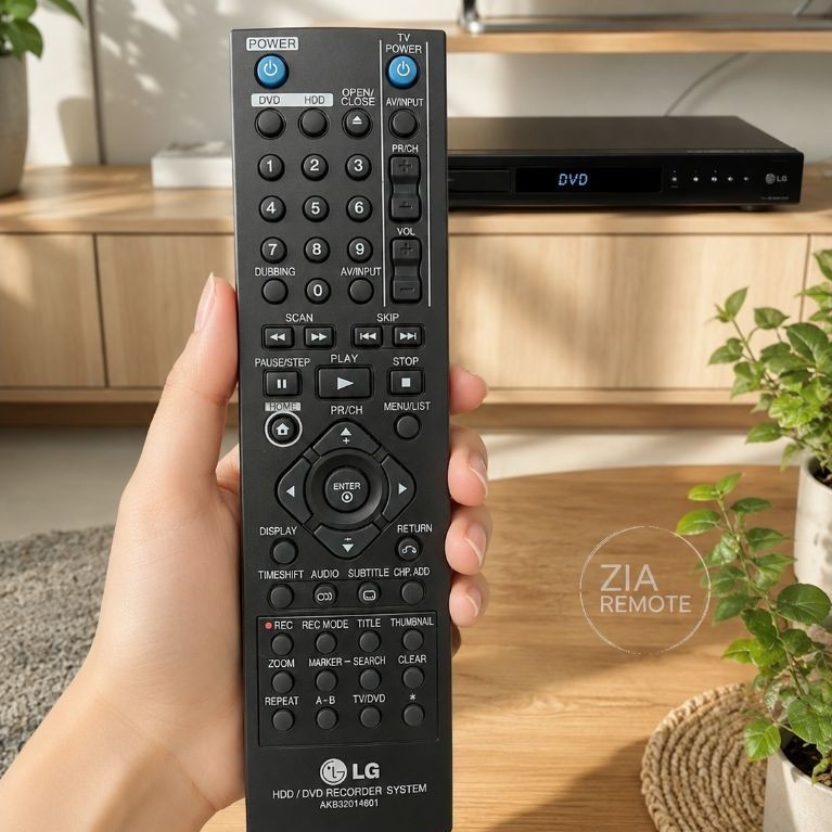 REMOTE REMOT DVD RECORDER /DVD/VCR LG AKB31238701 ORIGINAL ASLI