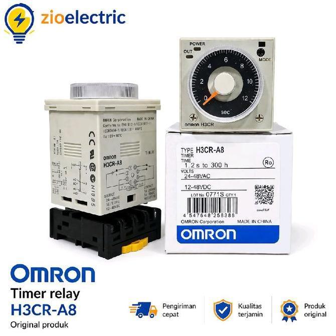 TERBARU - Timer h3cr-a8 24v timer H3CR-A8 24-48V AC/DC Original include socket