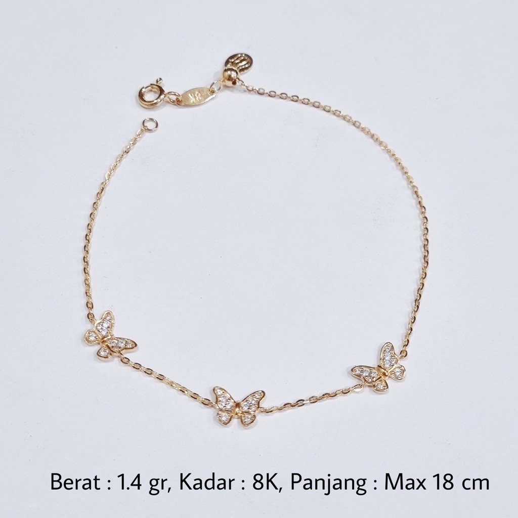 MA6- GELANG SERUT KUPU UBS 1.4GR KADAR 375 8K PANJANG 15-18CM