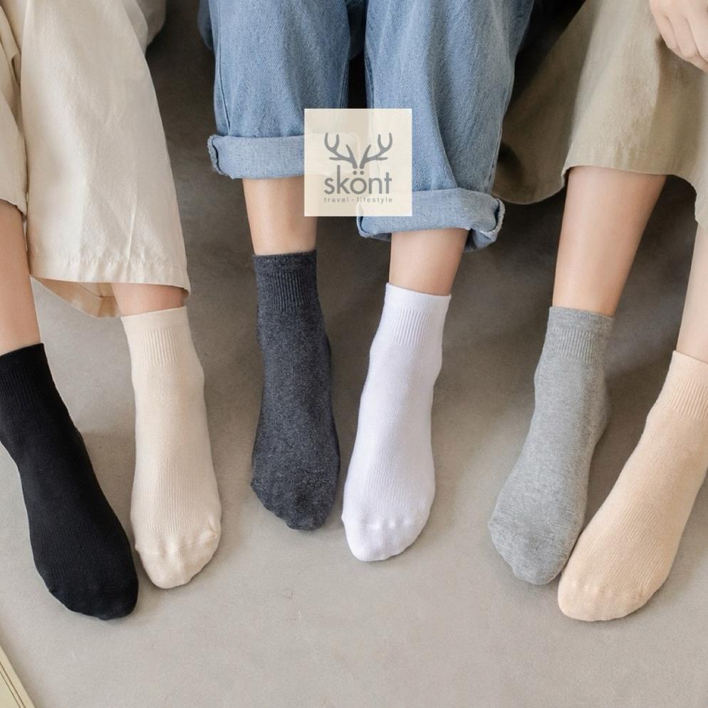 ORIGINAL SCOOP KAOS KAKI MONO UNISEX CREW SOCKS PUTIH HITAM BEIGE PINK TURQUOISE LAVENDER HIJAU SPOR