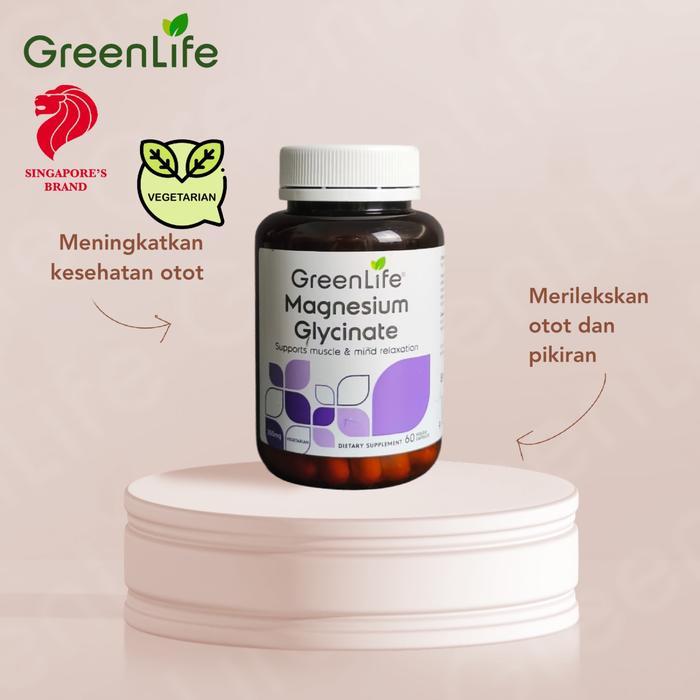 GreenLife Magnesium Glycinate isi 60 Kapsul Suplemen Magnesium Vegetarian Suplemen Otot