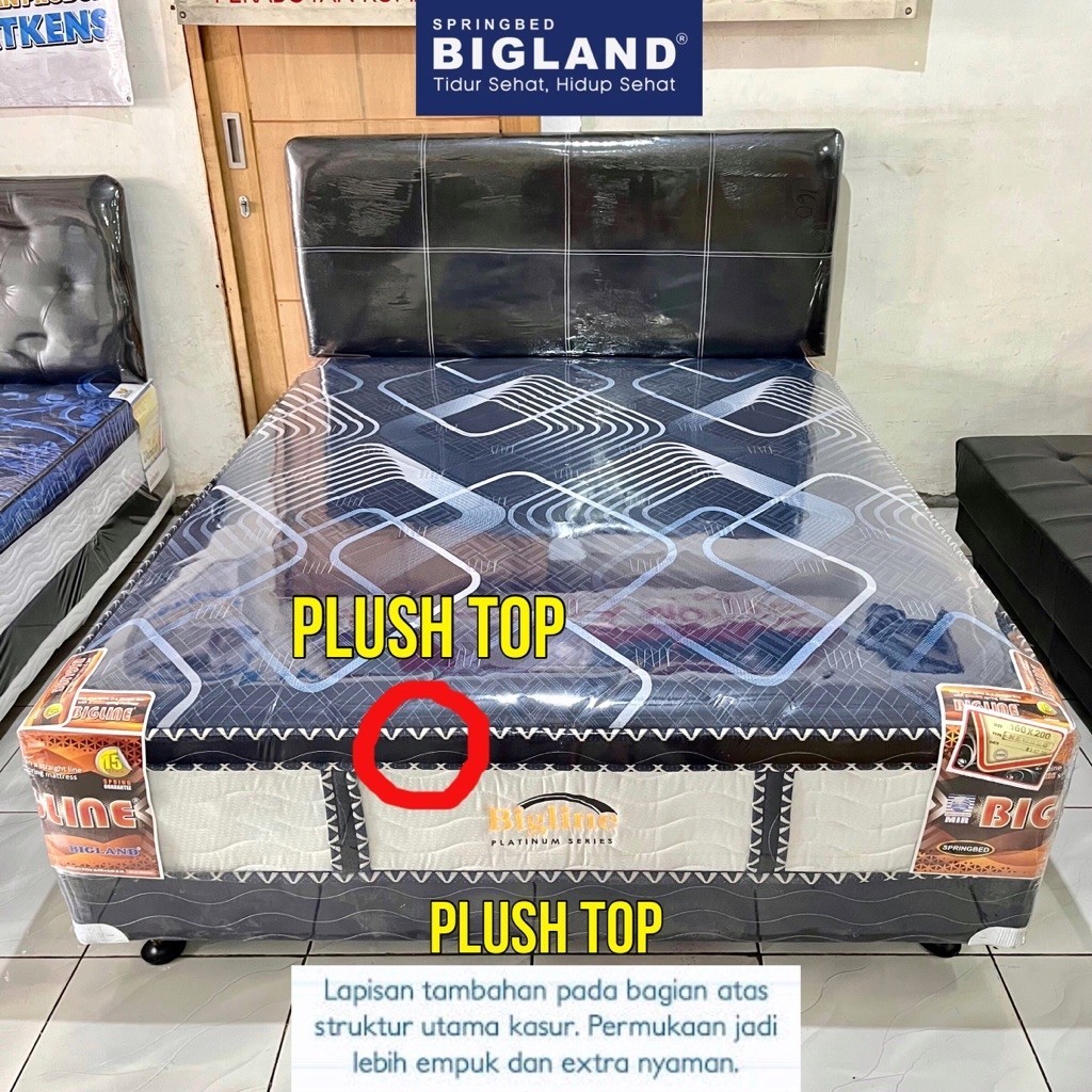 SPRINGBED RANJANG KASUR TEMPAT TIDUR BOXY PLUSH TOP BIGLINE PLATINUM BIGLAND