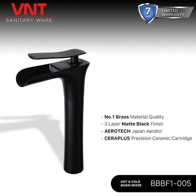 VNT Keran Air Wastafel Kran Hitam Washtafel Minimalis Panas Dingin