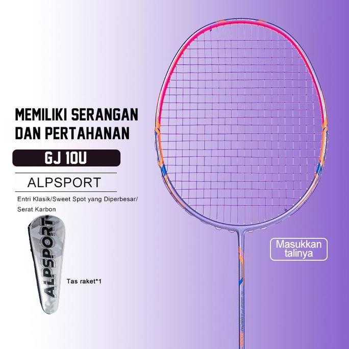 Pluimbal- Alp Gj Raket Bton 10U Ultra Lht Full Carbon T800 Profesional Rebound Cepat Untuk Pemula Ma