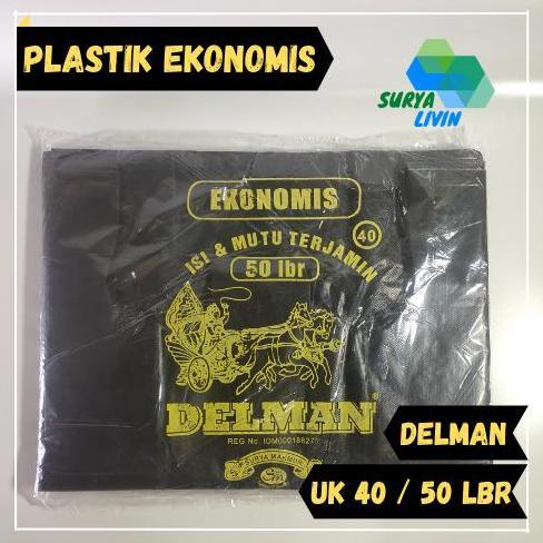 Avvo- Kantong Plastik Kresek Delman Ekonomis Uk. 40 Hitam Isi 50 Lembar