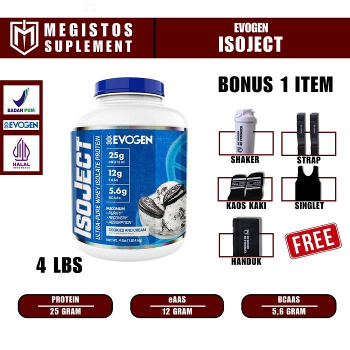Evogen IsoJect Whey Protein 4 Lbs - Cookies & Cream