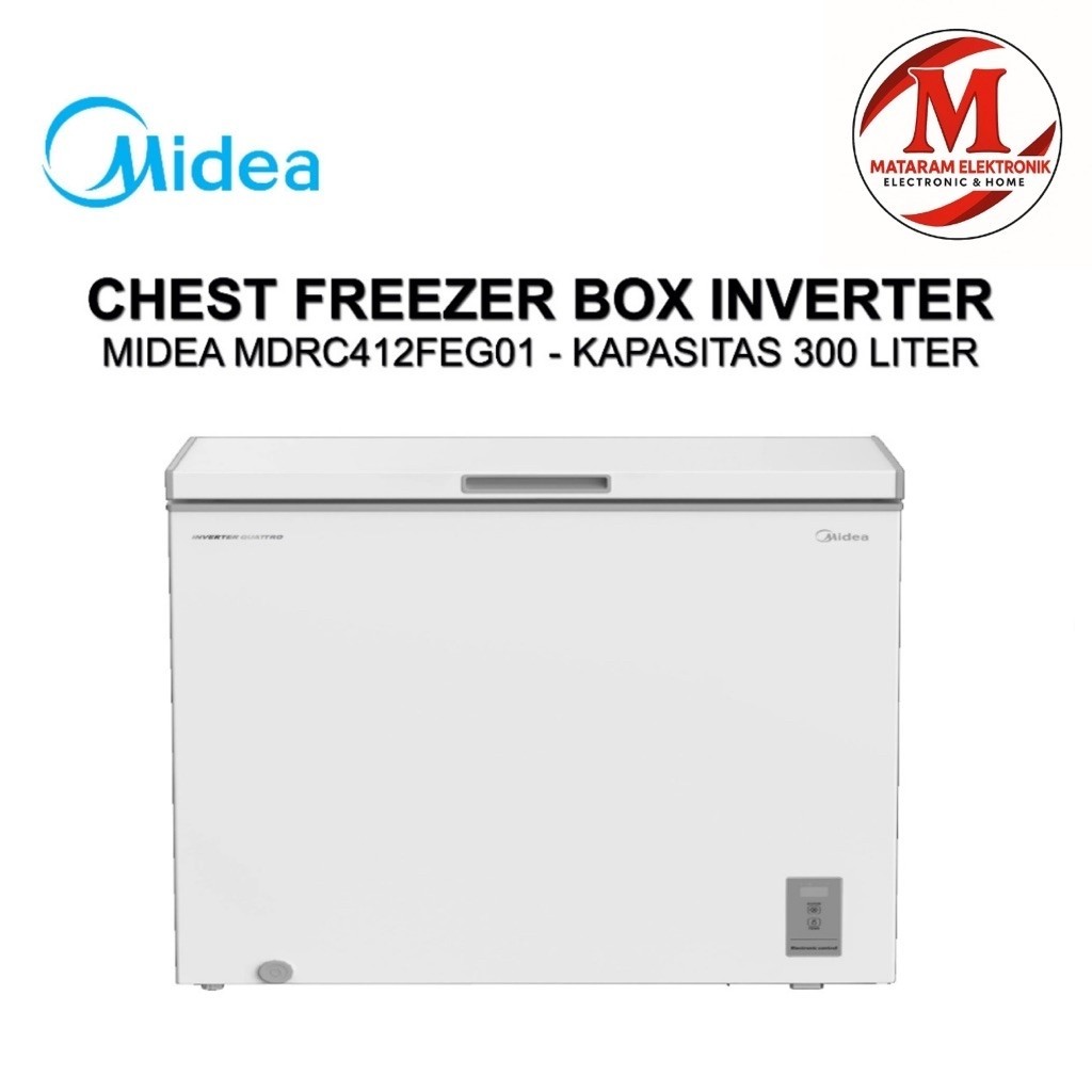 Freezer Box Inverter Midea MDRC412FEG01 Kapasitas 300 Liter Warna Putih