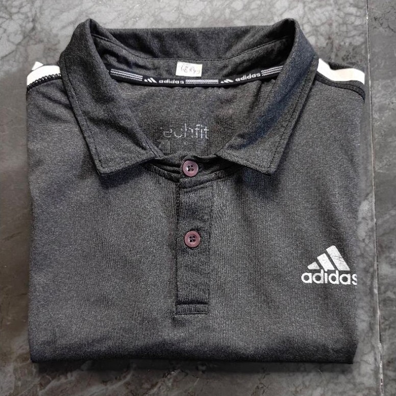 kaos jersey polo running ad1das techfit dark grey size M original