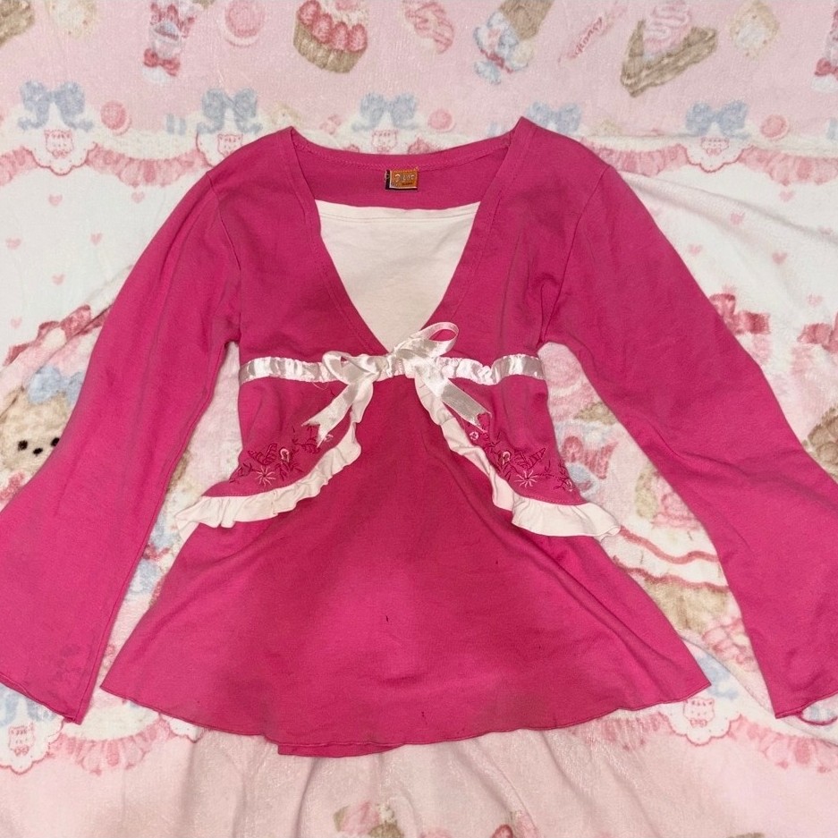 pink milkmaid y2k top