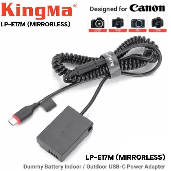 HARGA DISC - KingMa Dummy Battery LP-E17M USB-C For  Canon M3, M5, M6 Baterai dummy