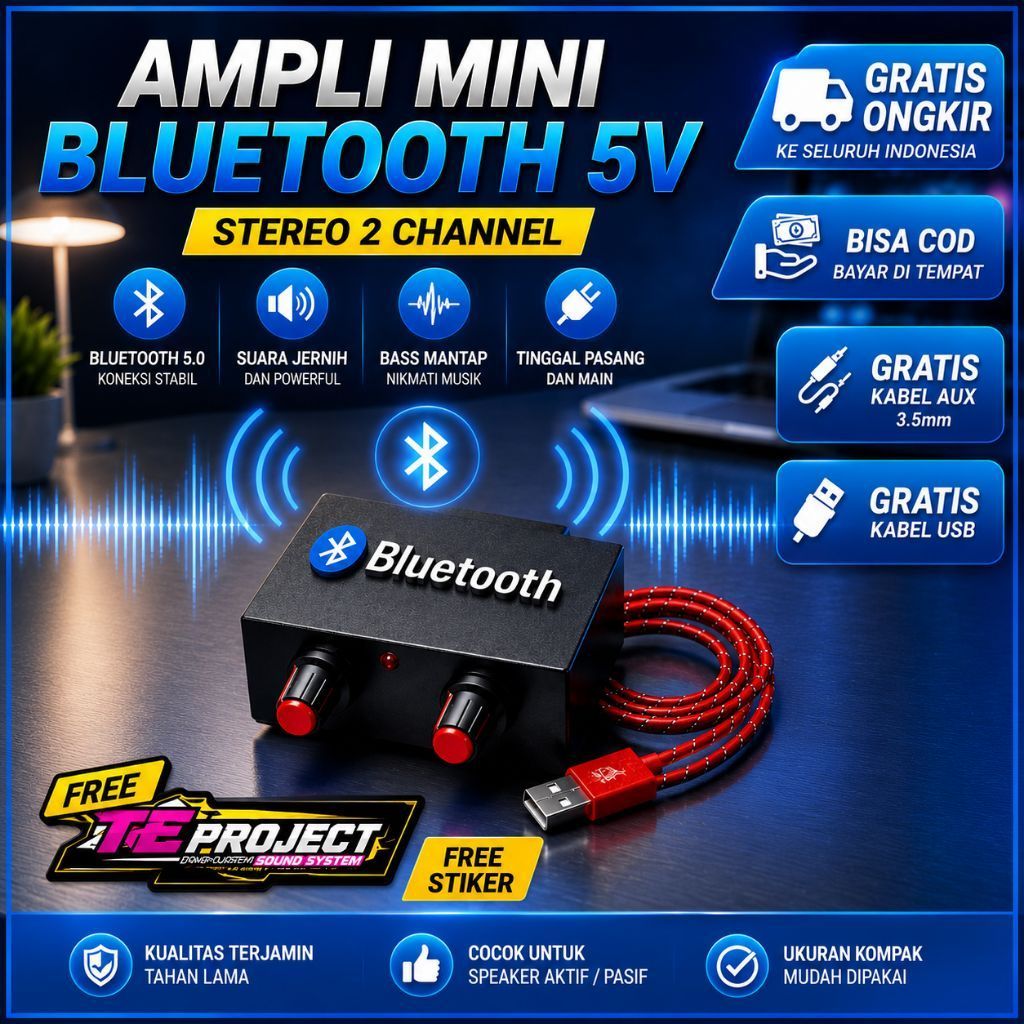 Amplifier mini Bluetooth 5Volt 2Chanel