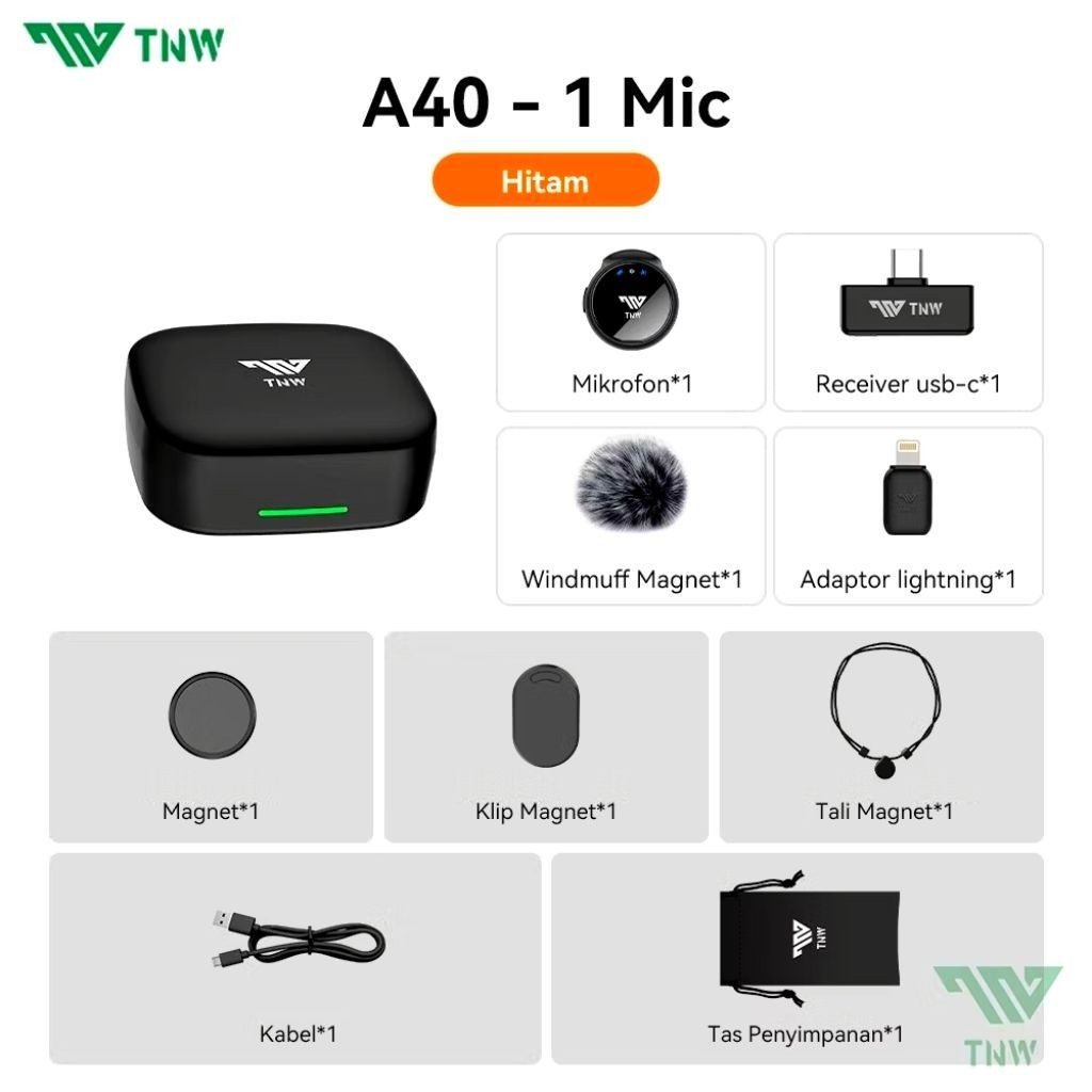 TNW A37 Dual Mic wireless lavailer Plug & Play dual recerver Android dan IOS