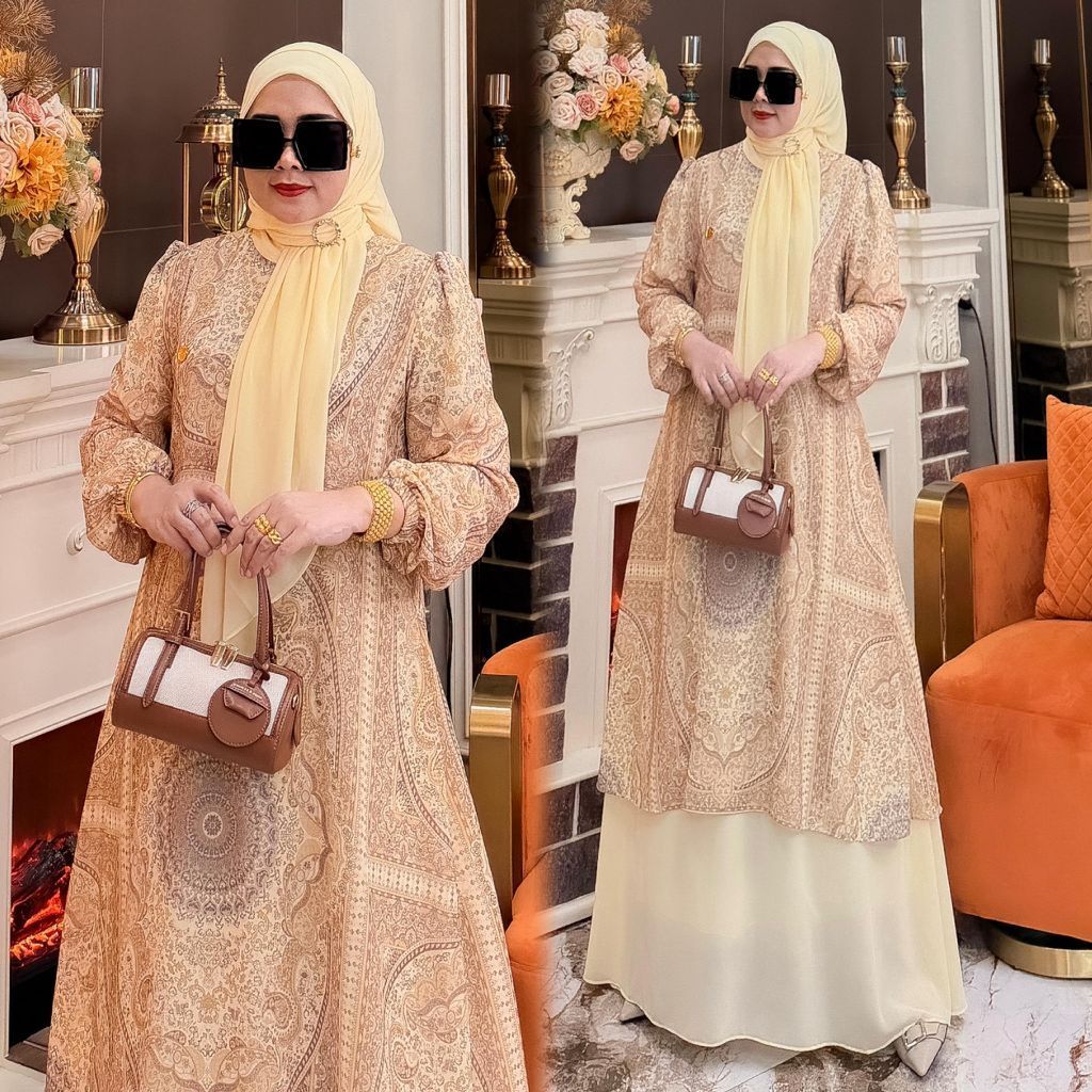 set gamis Melayu hijab tirani quenza ori M nabil