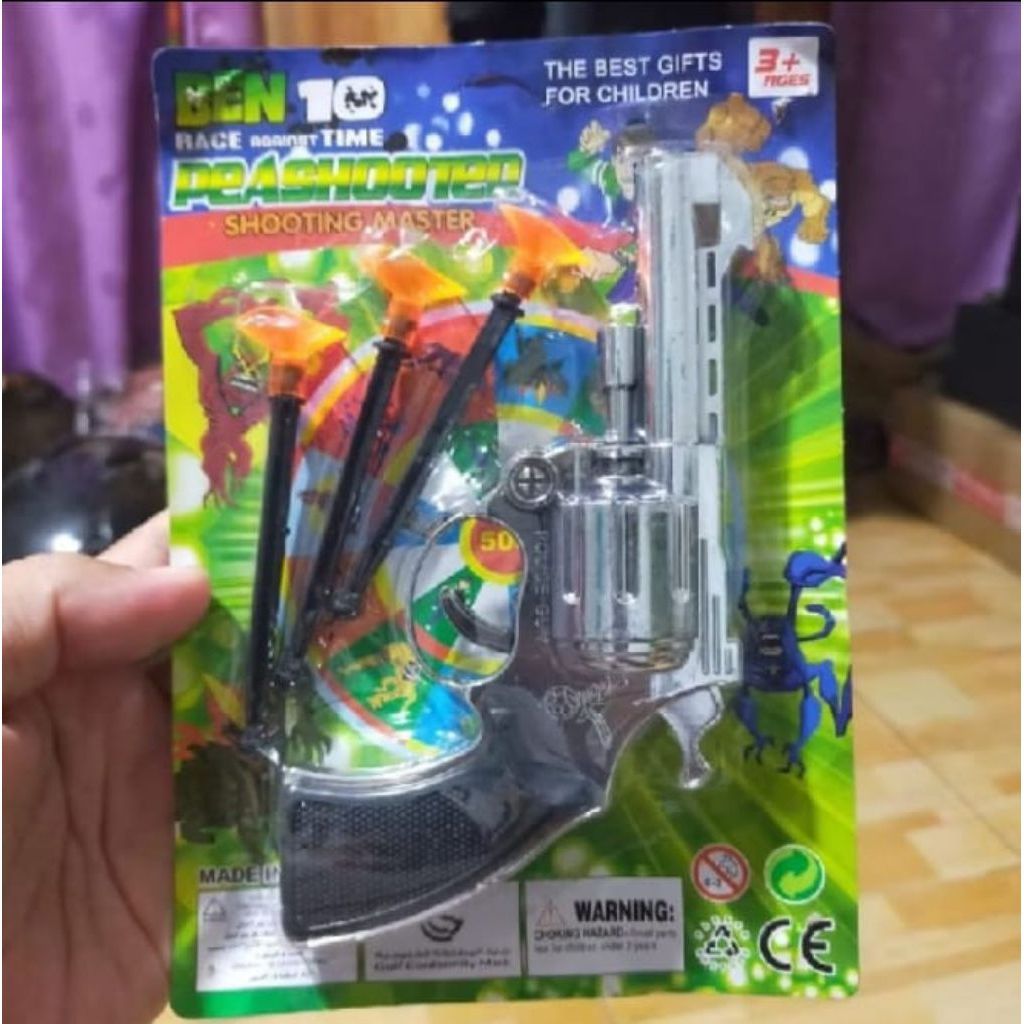 Mainan anak tembakan pistol jadul karet nempel kaca lucu murah harga satuan perpcs