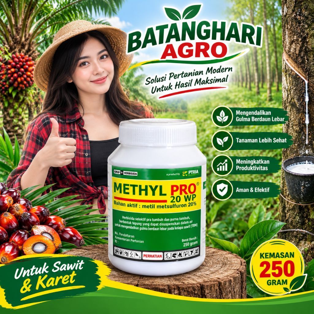 Methyl Pro 20 WP 250g Herbisida Selektif Gulma Kelapa Sawit Metil Metsulfuron