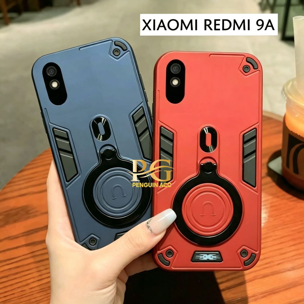 Casing XIAOMI REDMI 9A Hard Case Robot Ring Eye Ring Pro Camera Casing Standing Robot