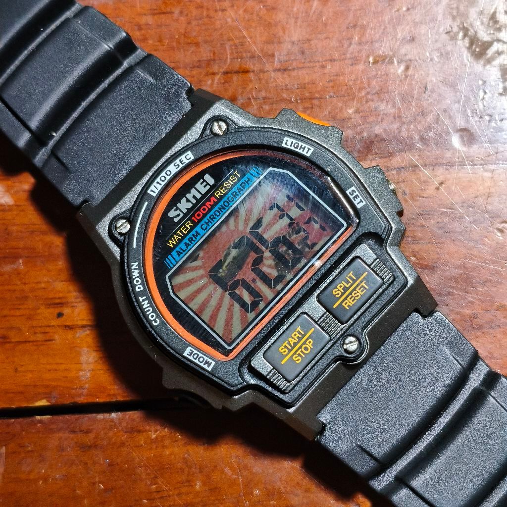 Jam Digital Skmei 2263 MOD Initial D Gunmetal Original Bekas