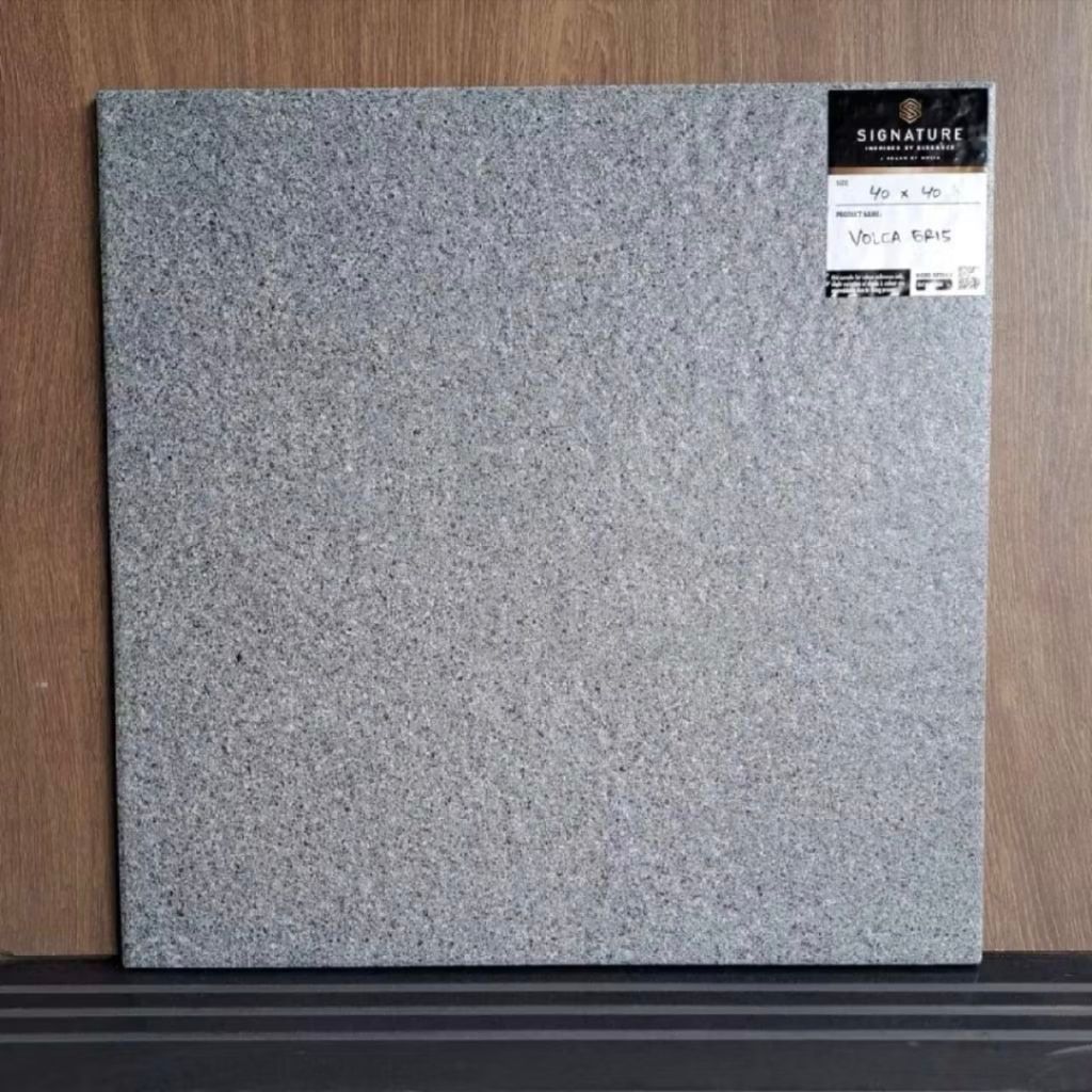 Keramik Teras 40x40 cm Volca Griss Kasar Matt Brand Mulia Signature