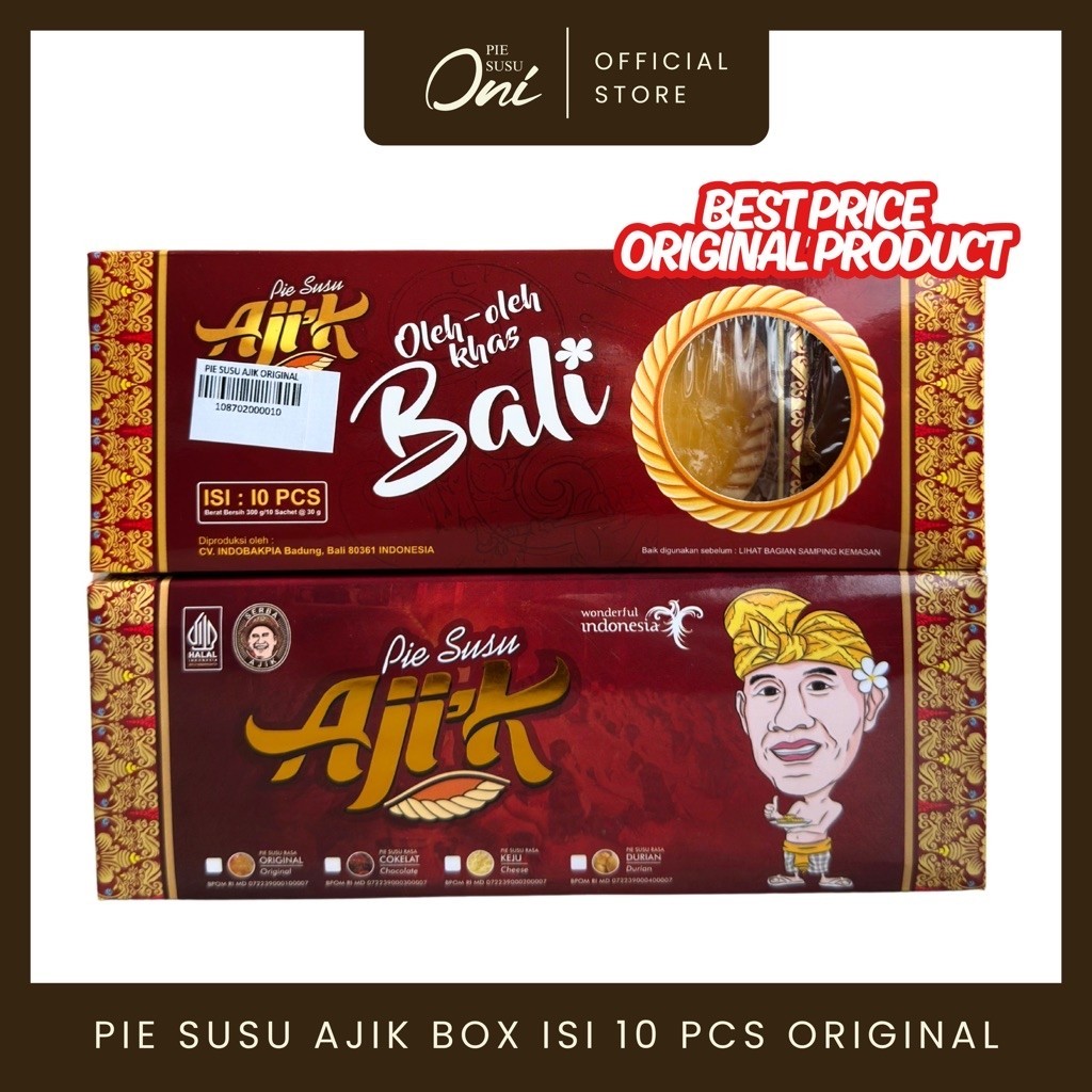 Pie Susu Ajik Krisna Oleh - Oleh Bali Box Isi 10 Pcs