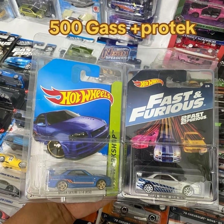 Paket Hotwheels Nissan R34 Card Lawas