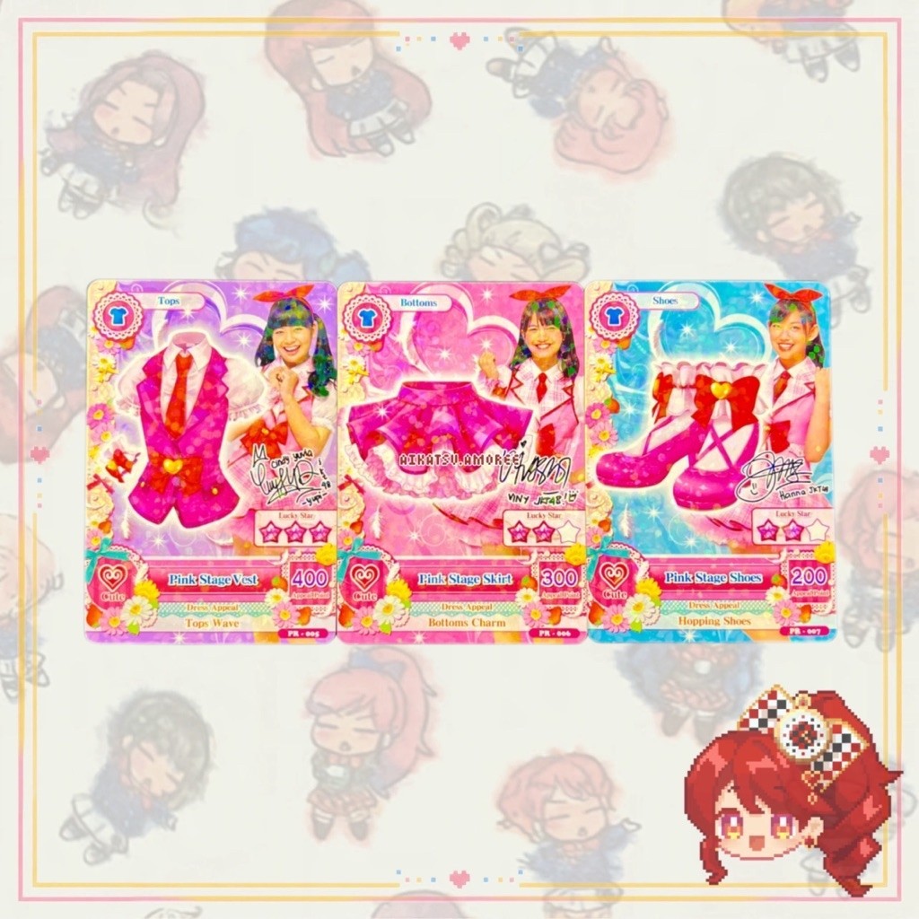 Aikatsu x JKT48 Sign Pink Stage Set Cindy Yuvia Vinny Hanna