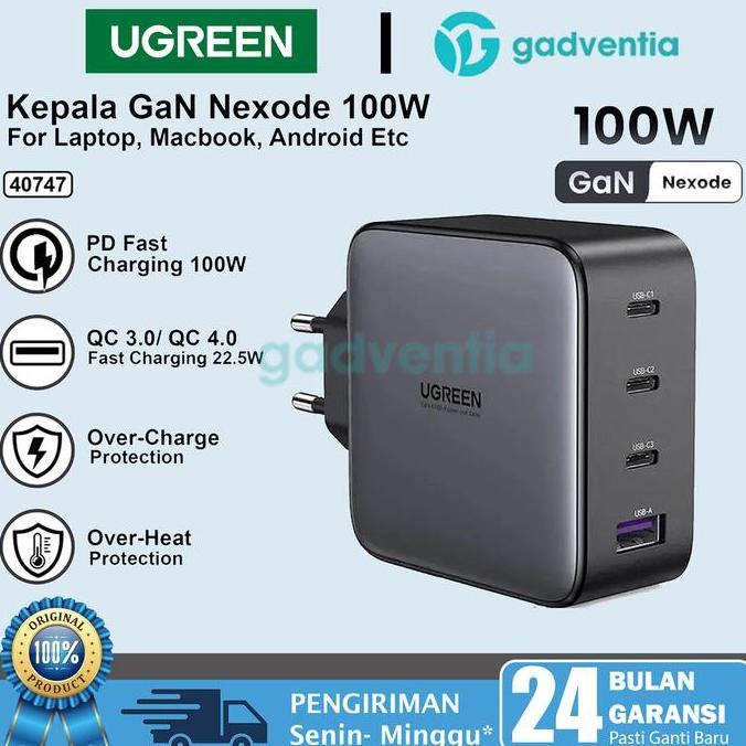 Ugreen Nexode Adaptor Charger Gan Fast 20W 30W 45W 65W 100W 140W 200W