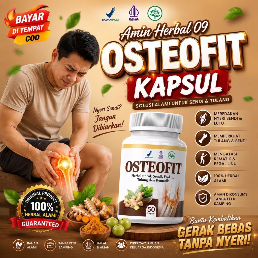 OSTEOFIT ORIGINAL 100% - Atasi Nyeri Sendi, Nyeri Lutut, Pegal Linu, Osteoporosis, Osteoporosis, Fra