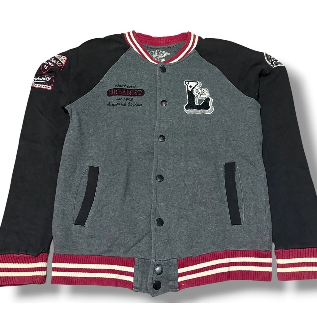 LITMUS Jacket Varsity Pria Patch Embroidery Baseball Jacket Preloved