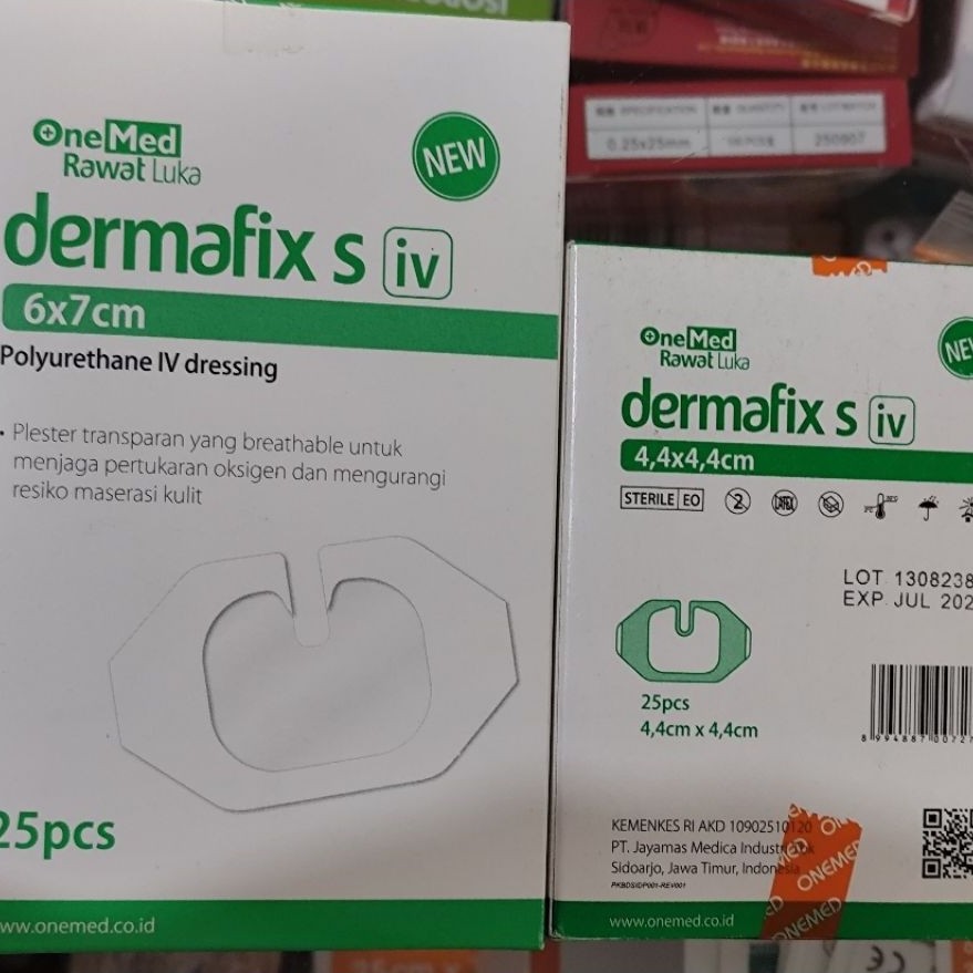 DermalFix S IV OneMed Plester Transparan IV Dressing Steril 25pcs