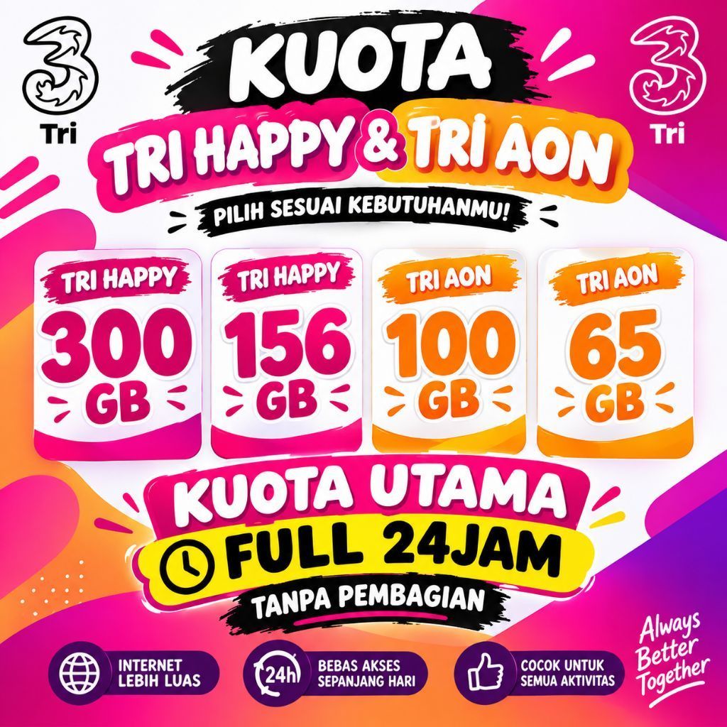 Paket Data Tri happy Dan Paket Data Tri Aon
