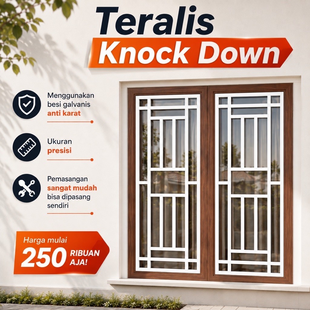 Tralis jendela rumah minimalis portabel bonus baut