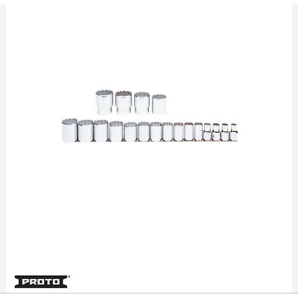 Proto 19 Piece Socket Set 1/2" Drive 12 Point