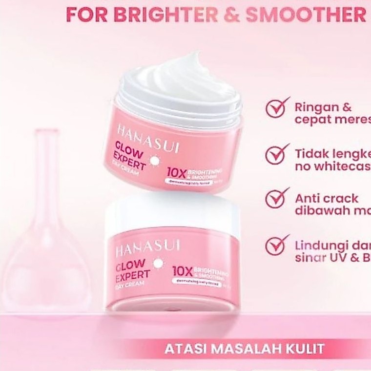 Hanasui brightening cream day and night toner dan facial wash