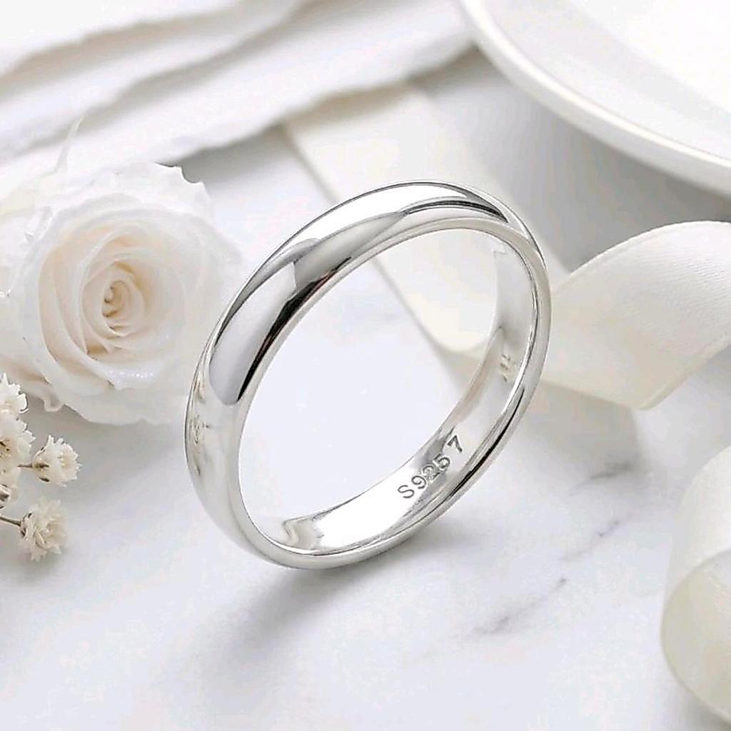 Cincin Perak Polos Ring Silver Asli 925 Pria Wanita