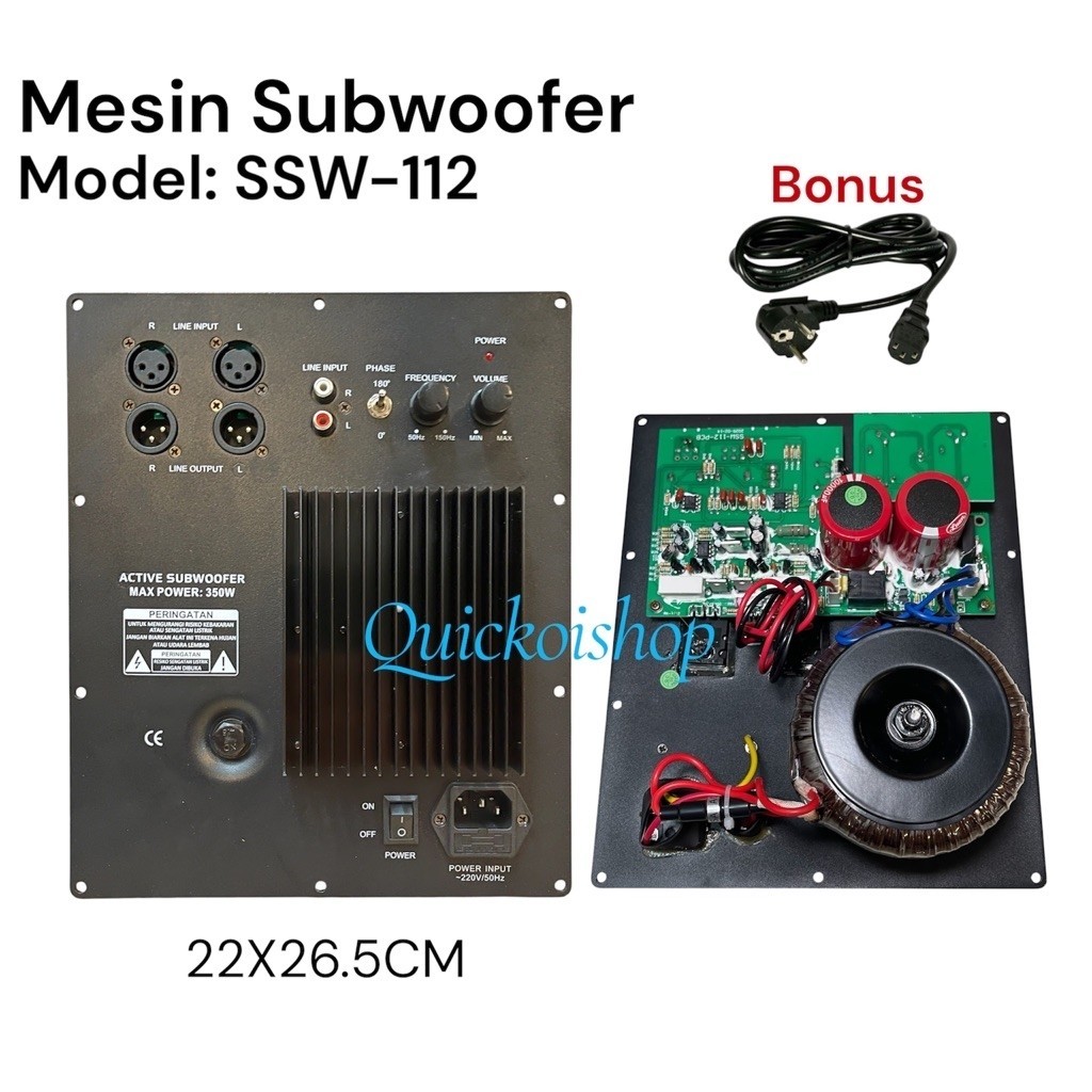 Power Kit Subwoofer SSW 112 Mesin Sub Aktif