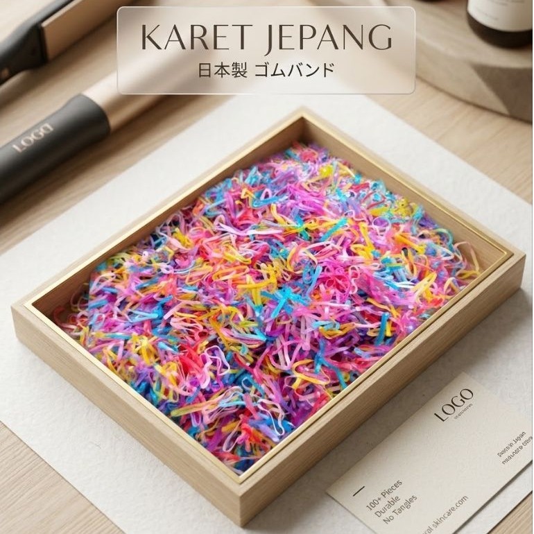ikat rambut Karet Jepang Free Pouch Impor Best Seller