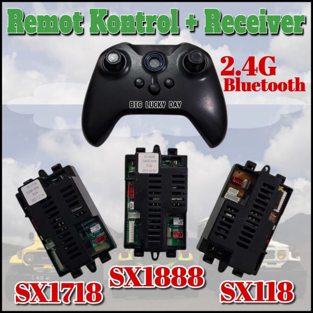 REMOT KONTROL DAN RECEIVER MOBIL AKI ANAK 2.4G BLUETOOTH SPAREPART MAINAN AKI TYPE SX1718 SX1888 SX1