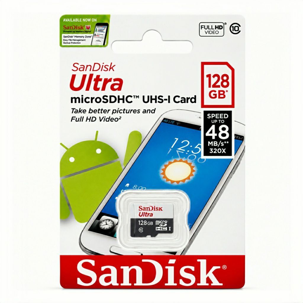 Memory Card SanDisk Ultra 128GB / MicroSDHC UHS - l Card 128Gb / Memory Card SanDisk Class 10 48MB/s
