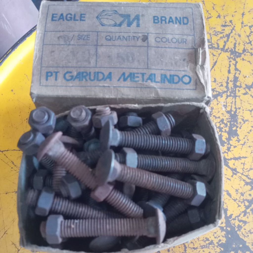 Baut Mur CB Payung Pagar Bak 3/8 x 2 1/2 kunci 14