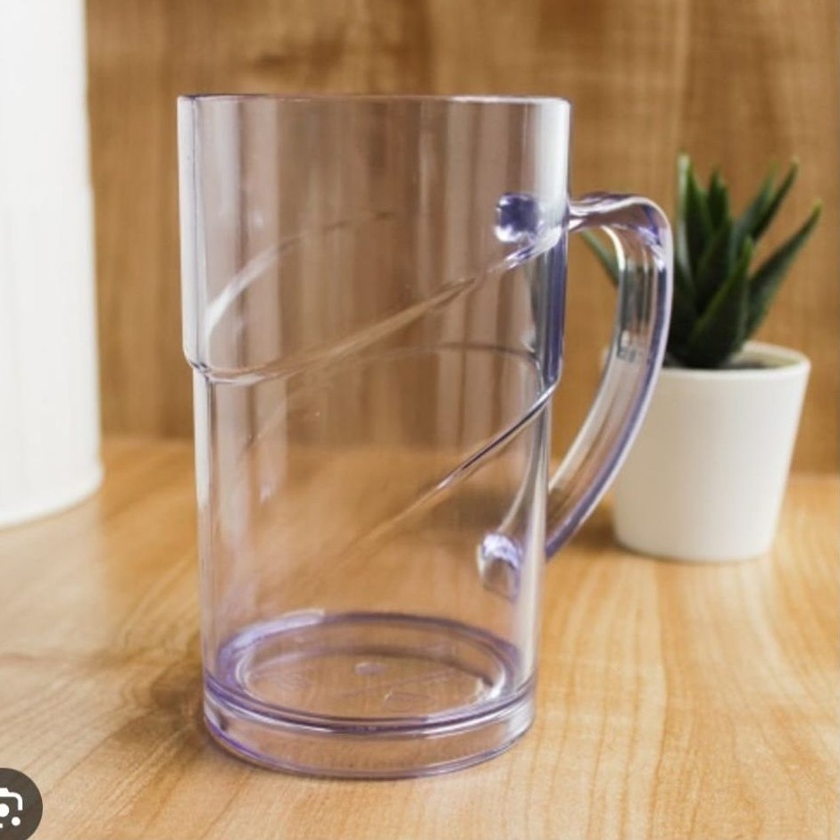 Gelas Plastik Bening Dengan Pegangan/Gelas plastik Mug Boston