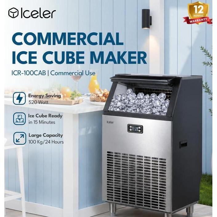 Mesin Es Batu Kristal Iceler Ice Maker 100Kg/24Jam Kapasitas Besar