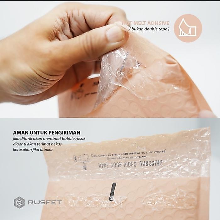 AMPLOP BUBBLE MAILER PINK BUBBLE WRAP ENVELOPE SOFT PINK RUSFET 18X23