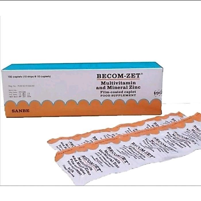[Stok Baru] BECOM-ZET BOX 100 KAPLET Suplemen Multivitamin Daya Tahan Tubuh/Vitamin B Kompleks/Vitam